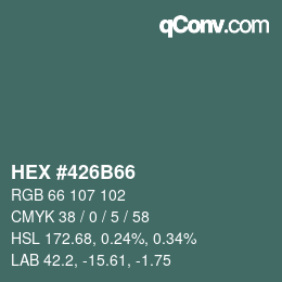 颜色代码: HEX #426B66 | qconv.com