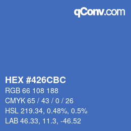 Color code: HEX #426CBC | qconv.com