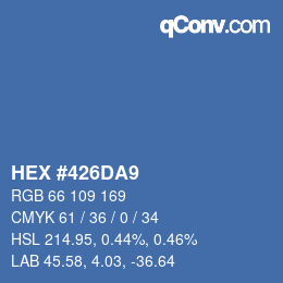 カラーコード: HEX #426DA9 | qconv.com