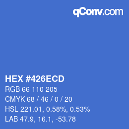 Farbcode: HEX #426ECD | qconv.com