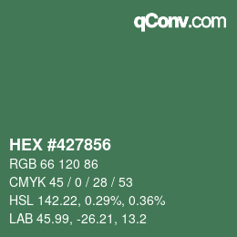 Color code: HEX #427856 | qconv.com