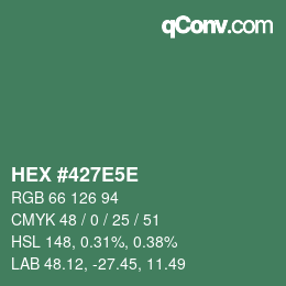Color code: HEX #427E5E | qconv.com