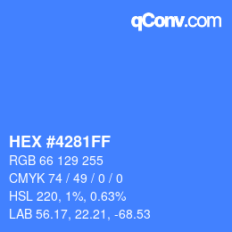 Farbcode: HEX #4281FF | qconv.com