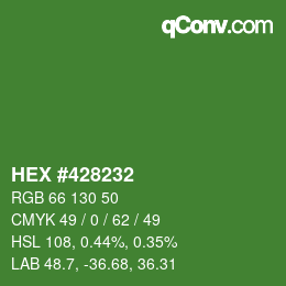 カラーコード: HEX #428232 | qconv.com