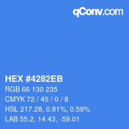 Color code: HEX #4282EB | qconv.com
