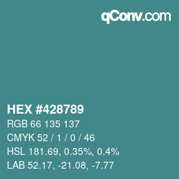 Color code: HEX #428789 | qconv.com