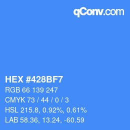 Color code: HEX #428BF7 | qconv.com
