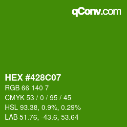 Color code: HEX #428C07 | qconv.com