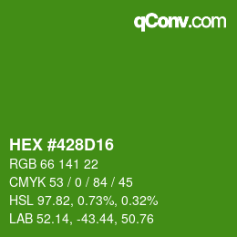 Color code: HEX #428D16 | qconv.com