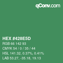 カラーコード: HEX #428E5D | qconv.com