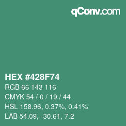 颜色代码: HEX #428F74 | qconv.com