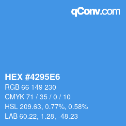 カラーコード: HEX #4295E6 | qconv.com