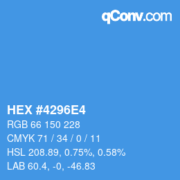 Color code: HEX #4296E4 | qconv.com