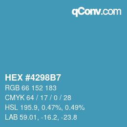 カラーコード: HEX #4298B7 | qconv.com
