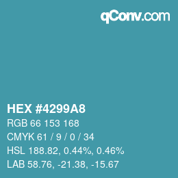 Color code: HEX #4299A8 | qconv.com