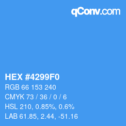 Color code: HEX #4299F0 | qconv.com