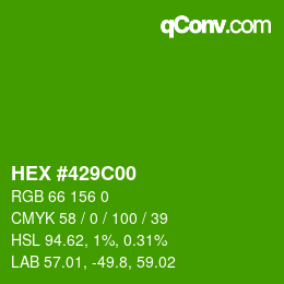 Color code: HEX #429C00 | qconv.com