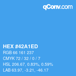 カラーコード: HEX #42A1ED | qconv.com