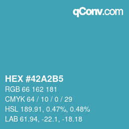 カラーコード: HEX #42A2B5 | qconv.com