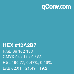 颜色代码: HEX #42A2B7 | qconv.com