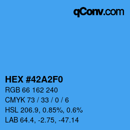 カラーコード: HEX #42A2F0 | qconv.com