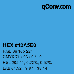 Color code: HEX #42A5E0 | qconv.com