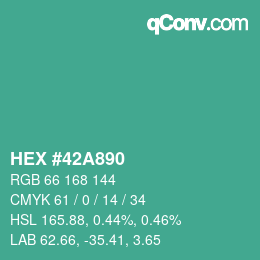 Color code: HEX #42A890 | qconv.com