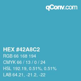 颜色代码: HEX #42A8C2 | qconv.com