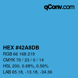 Color code: HEX #42A8DB | qconv.com