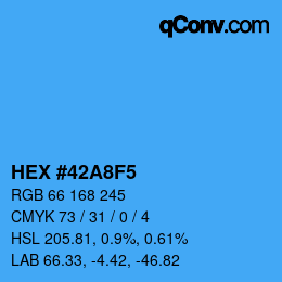 カラーコード: HEX #42A8F5 | qconv.com