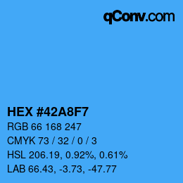 カラーコード: HEX #42A8F7 | qconv.com