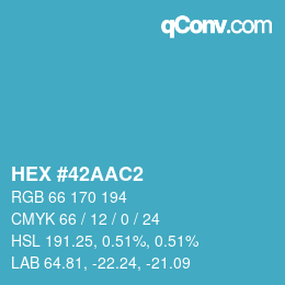 颜色代码: HEX #42AAC2 | qconv.com