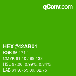 Color code: HEX #42AB01 | qconv.com