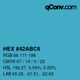Color code: HEX #42ABC6 | qconv.com