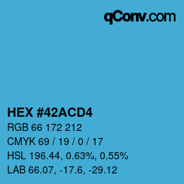 Color code: HEX #42ACD4 | qconv.com