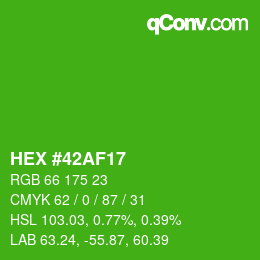 Color code: HEX #42AF17 | qconv.com