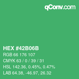 Color code: HEX #42B06B | qconv.com