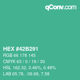 Color code: HEX #42B291 | qconv.com