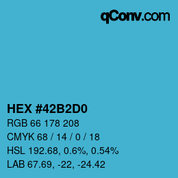 Color code: HEX #42B2D0 | qconv.com