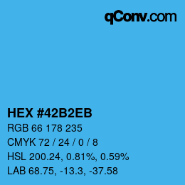 Color code: HEX #42B2EB | qconv.com