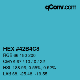 Color code: HEX #42B4C8 | qconv.com