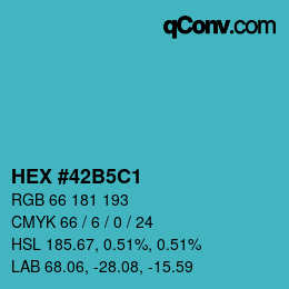 Color code: HEX #42B5C1 | qconv.com