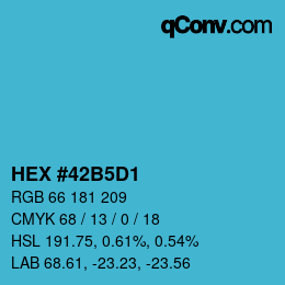 カラーコード: HEX #42B5D1 | qconv.com