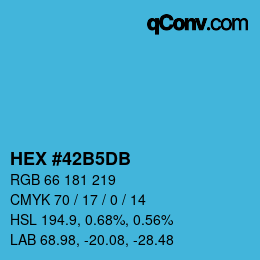 Farbcode: HEX #42B5DB | qconv.com