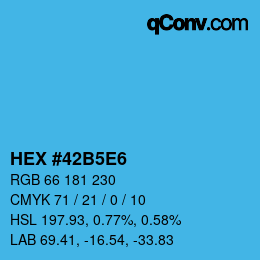 Código de color: HEX #42B5E6 | qconv.com