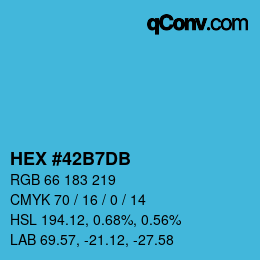 カラーコード: HEX #42B7DB | qconv.com