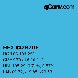 Color code: HEX #42B7DF | qconv.com