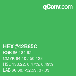 Farbcode: HEX #42B85C | qconv.com