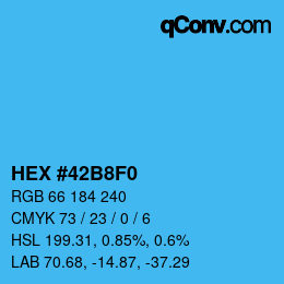 Color code: HEX #42B8F0 | qconv.com