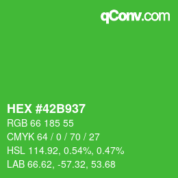 Color code: HEX #42B937 | qconv.com
